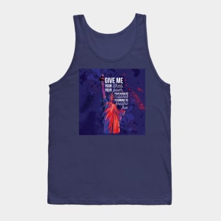 Statue of Liberty Immigration Political Lettering Design Tank Top